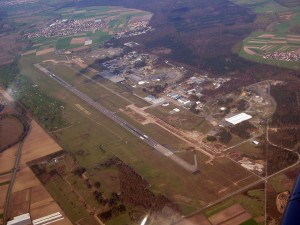 Vista aérea del Aeropuerto de Karlsruhe-Baden Baden.