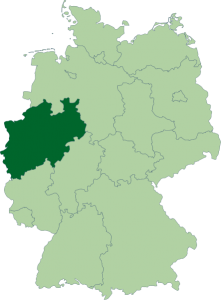 Mapa de Renania del Norte-Westfalia