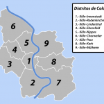 Mapa de los distritos administrativos de Colonia