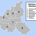 Mapa de los Distritos administrativos de Hamburgo