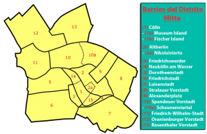 Mapa de los barrios del distrito Mitte