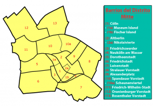 Mapa de los barrios del distrito Mitte