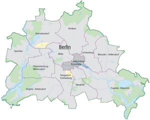 Ubicación del distrito Friedrichshain-kreuzberg