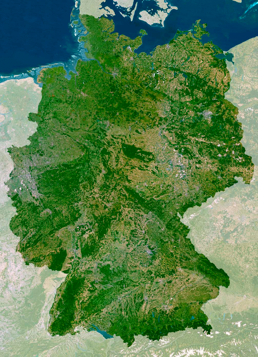 Mapa satelital de Alemania - Guia de Alemania