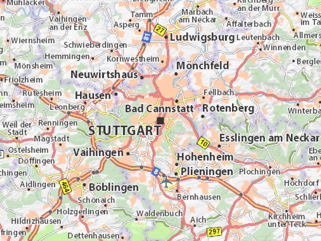 stuttgart mapa Mapa de Stuttgart   Guia de Alemania stuttgart mapa