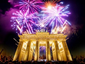 Fiesta de fin de año en la Puerta de Brandenburgo, Berlín